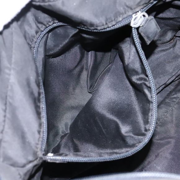 PRADA Hand Bag Nylon 2way Black Silver Auth 117219