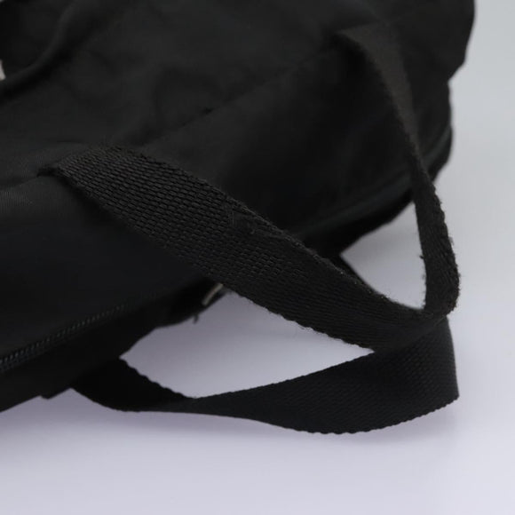 PRADA Hand Bag Nylon 2way Black Silver Auth 117219