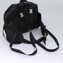 PRADA Hand Bag Nylon 2way Black Silver Auth 117219-8