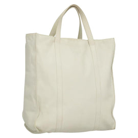 PRADA Hand Bag Leather White Auth 117223