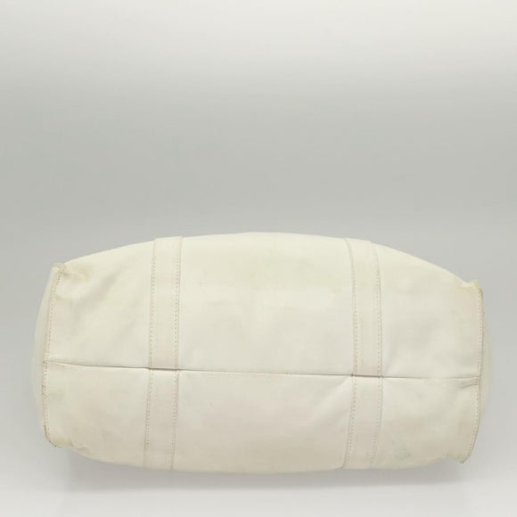 PRADA Hand Bag Leather White Auth 117223