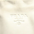 PRADA Hand Bag Leather White Auth 117223-18