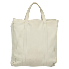 PRADA Hand Bag Leather White Auth 117223 - 0