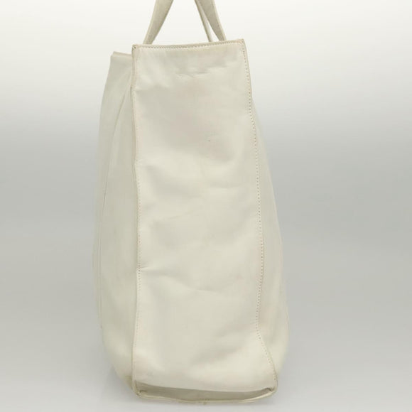 PRADA Hand Bag Leather White Auth 117223