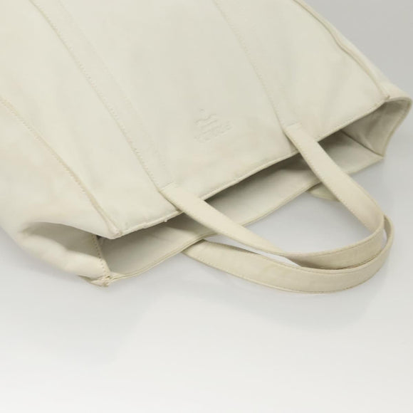 PRADA Hand Bag Leather White Auth 117223