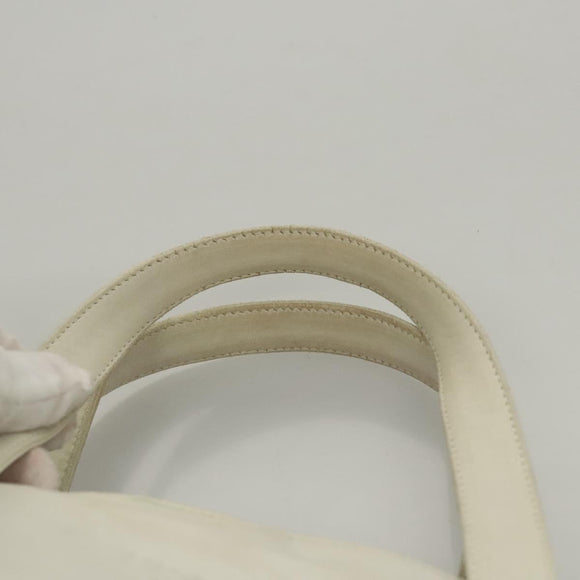 PRADA Hand Bag Leather White Auth 117223