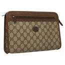 GUCCI GG Supreme Clutch Bag PVC Beige 111 01 037 Auth 117224-1