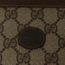 GUCCI GG Supreme Clutch Bag PVC Beige 111 01 037 Auth 117224-13