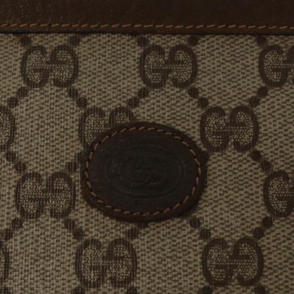 GUCCI GG Supreme Clutch Bag PVC Beige 111 01 037 Auth 117224