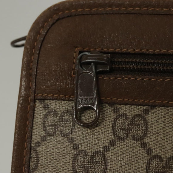 GUCCI GG Supreme Clutch Bag PVC Beige 111 01 037 Auth 117224