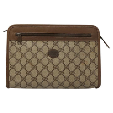 GUCCI GG Supreme Clutch Bag PVC Beige 111 01 037 Auth 117224 - 0