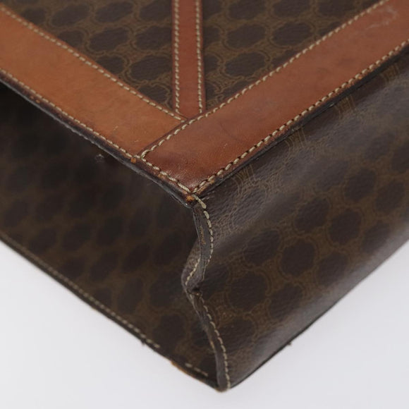 CELINE Macadam Canvas Shoulder Bag PVC Leather Brown Gold Auth 117240