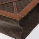 CELINE Macadam Canvas Shoulder Bag PVC Leather Brown Gold Auth 117240-13