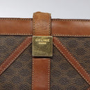 CELINE Macadam Canvas Shoulder Bag PVC Leather Brown Gold Auth 117240-15