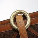 CELINE Macadam Canvas Shoulder Bag PVC Leather Brown Gold Auth 117240-16