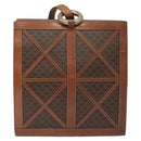 CELINE Macadam Canvas Shoulder Bag PVC Leather Brown Gold Auth 117240-2