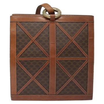 CELINE Macadam Canvas Shoulder Bag PVC Leather Brown Gold Auth 117240 - 0