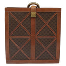 CELINE Macadam Canvas Shoulder Bag PVC Leather Brown Gold Auth 117240-3