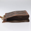 CELINE Macadam Canvas Shoulder Bag PVC Leather Brown Gold Auth 117240-5