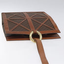 CELINE Macadam Canvas Shoulder Bag PVC Leather Brown Gold Auth 117240-6