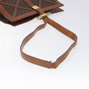 CELINE Macadam Canvas Shoulder Bag PVC Leather Brown Gold Auth 117240-7