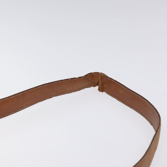 CELINE Macadam Canvas Shoulder Bag PVC Leather Brown Gold Auth 117240