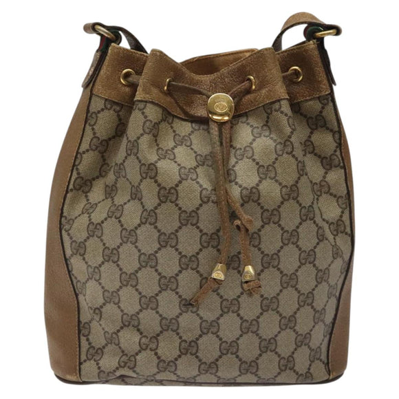 GUCCI GG Supreme Web Sherry Line Bag PVC Beige Red Green 72 02 034 Auth 117242