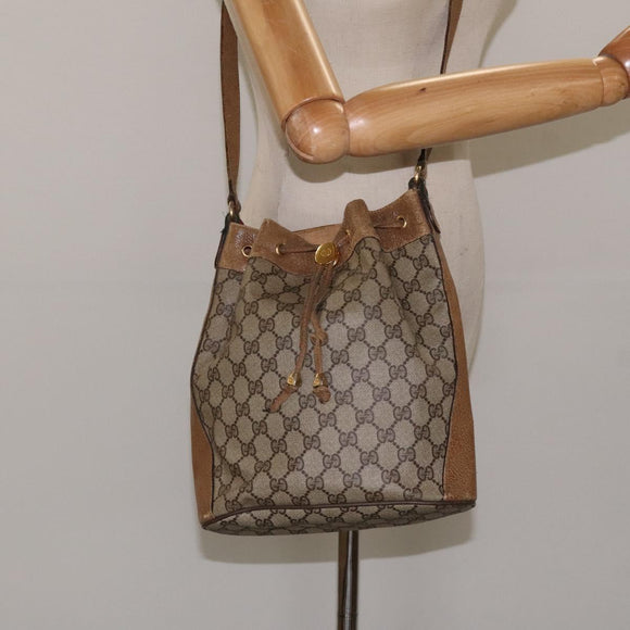 GUCCI GG Supreme Web Sherry Line Bag PVC Beige Red Green 72 02 034 Auth 117242