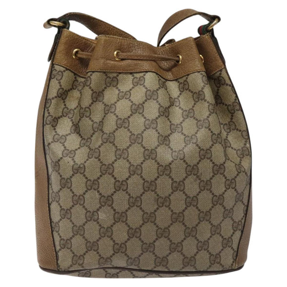 GUCCI GG Supreme Web Sherry Line Bag PVC Beige Red Green 72 02 034 Auth 117242