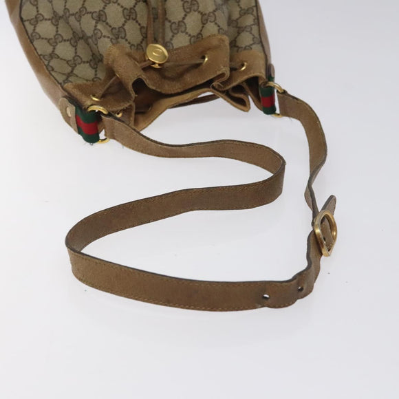 GUCCI GG Supreme Web Sherry Line Bag PVC Beige Red Green 72 02 034 Auth 117242