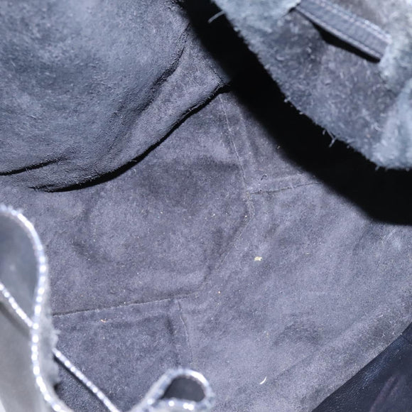 CELINE Tote Bag Leather Black Auth 117256