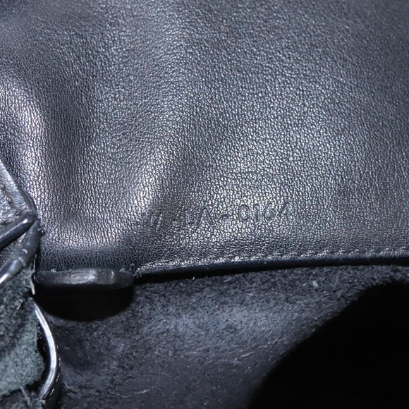 CELINE Tote Bag Leather Black Auth 117256