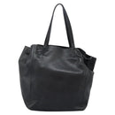 CELINE Tote Bag Leather Black Auth 117256-2