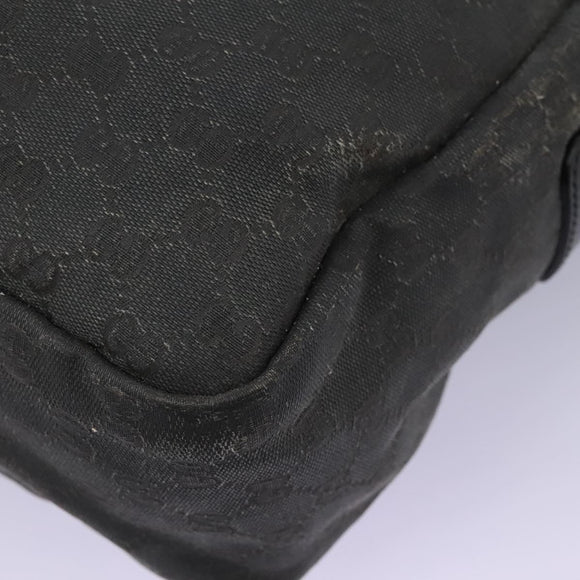 GUCCI GG Canvas Shoulder Bag Black Silver 223648 Auth 117257