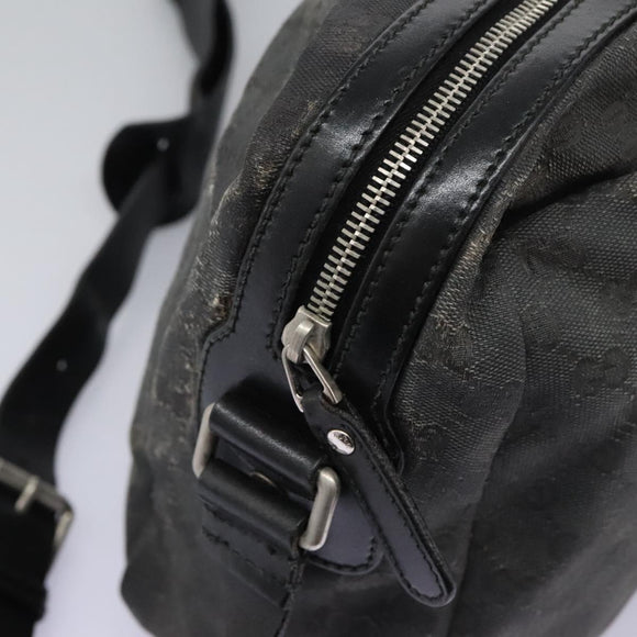 GUCCI GG Canvas Shoulder Bag Black Silver 223648 Auth 117257