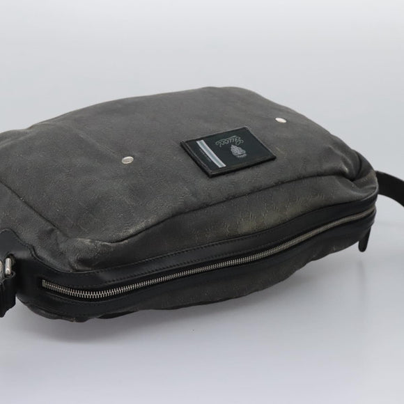 GUCCI GG Canvas Shoulder Bag Black Silver 223648 Auth 117257