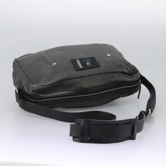 GUCCI GG Canvas Shoulder Bag Black Silver 223648 Auth 117257