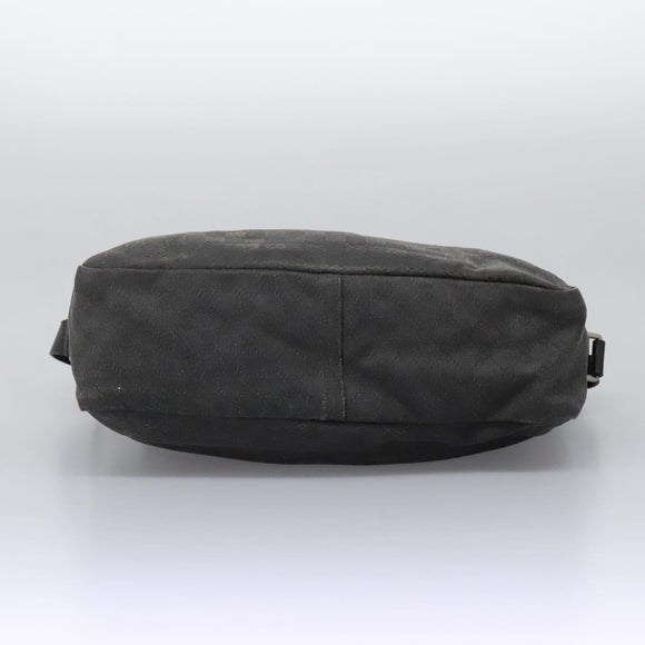 GUCCI GG Canvas Shoulder Bag Black Silver 223648 Auth 117257