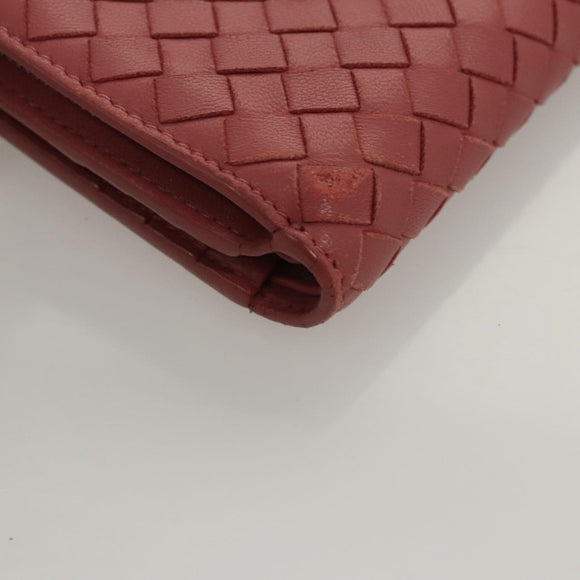 BOTTEGA VENETA INTRECCIATO Wallet Leather Pink Auth 117262