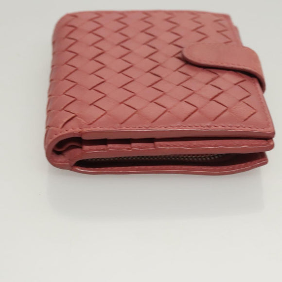 BOTTEGA VENETA INTRECCIATO Wallet Leather Pink Auth 117262