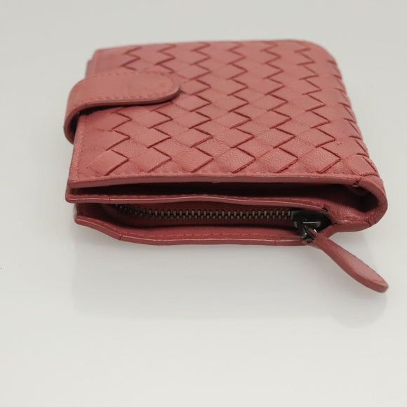 BOTTEGA VENETA INTRECCIATO Wallet Leather Pink Auth 117262