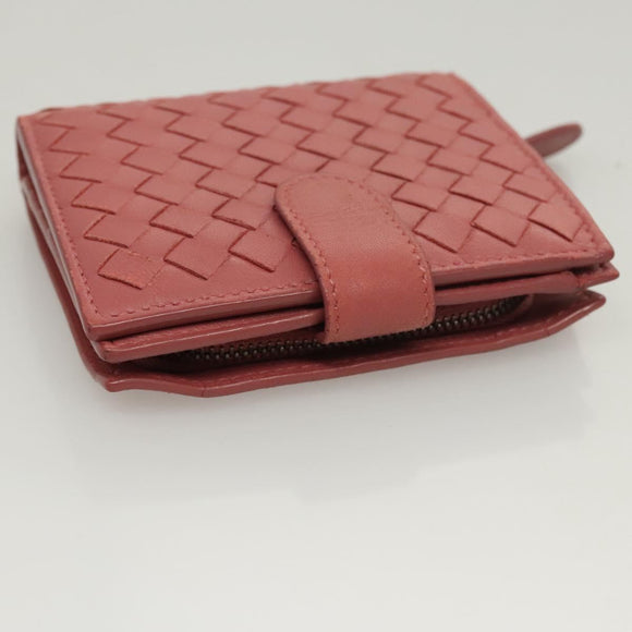 BOTTEGA VENETA INTRECCIATO Wallet Leather Pink Auth 117262