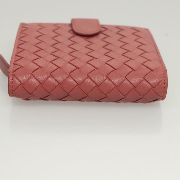 BOTTEGA VENETA INTRECCIATO Wallet Leather Pink Auth 117262