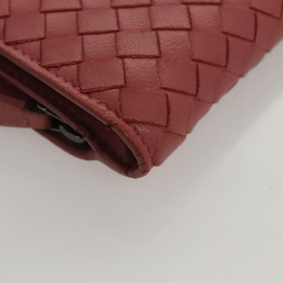 BOTTEGA VENETA INTRECCIATO Wallet Leather Pink Auth 117262
