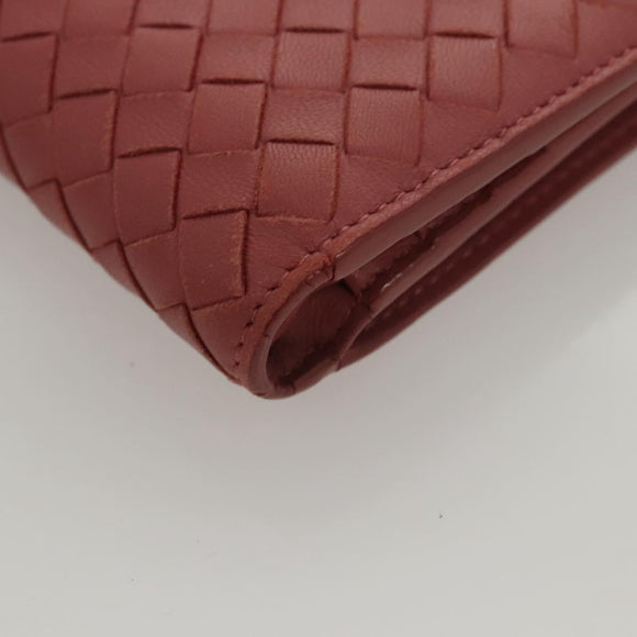 BOTTEGA VENETA INTRECCIATO Wallet Leather Pink Auth 117262
