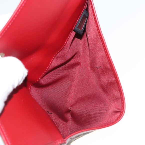 FENDI Zucca Canvas Wallet Black Brown Red Auth 117263