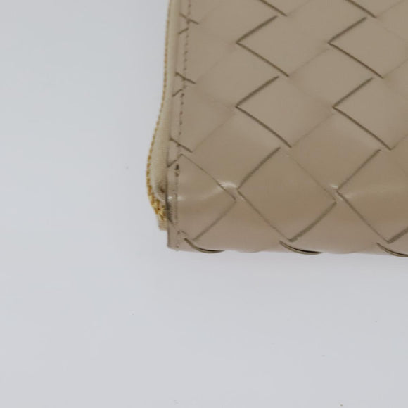 BOTTEGA VENETA INTRECCIATO Wallet Leather Pink Beige Auth 117268