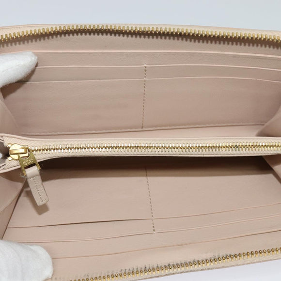 BOTTEGA VENETA INTRECCIATO Wallet Leather Pink Beige Auth 117268