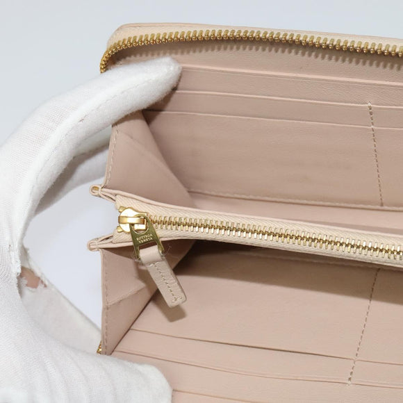 BOTTEGA VENETA INTRECCIATO Wallet Leather Pink Beige Auth 117268