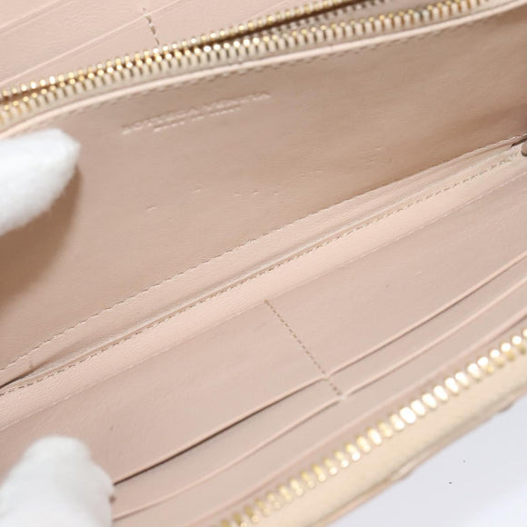 BOTTEGA VENETA INTRECCIATO Wallet Leather Pink Beige Auth 117268